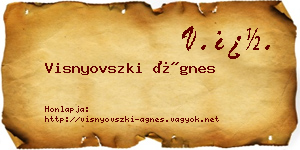 Visnyovszki Ágnes névjegykártya