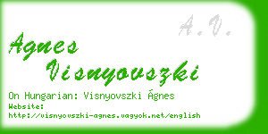 agnes visnyovszki business card
