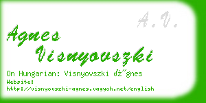 agnes visnyovszki business card